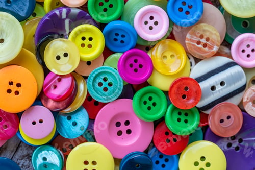Preview: Sewing buttons background. Colorful sewing buttons texture