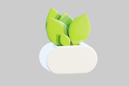 Preview: White pot with lime green plant