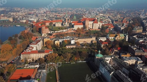 Preview: Aerial View of Krakow, Wawel, Royal Castle, Poland