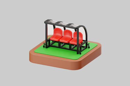 Preview: Team bench with red seats