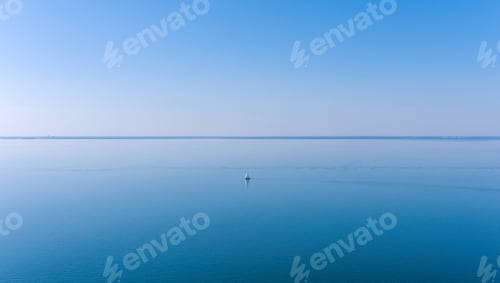 Preview: Aerial view of a sailboat in Mobile Bay