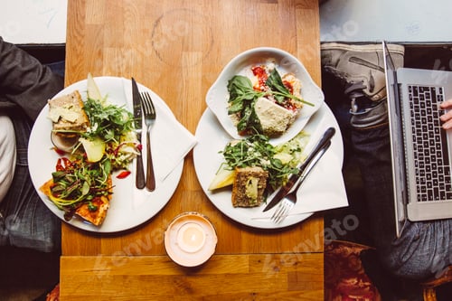 Preview: Sweden, Stockholm, Gamla Stan, Two men having lunch