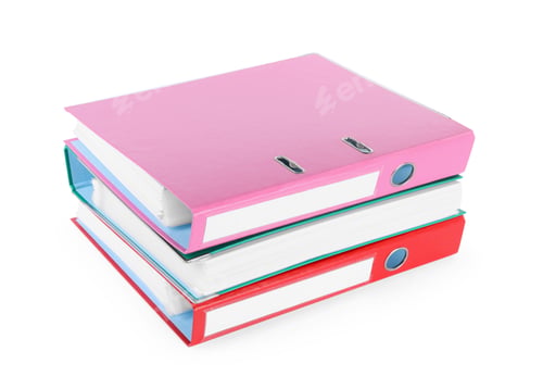 Preview: Many bright office folders isolated on white