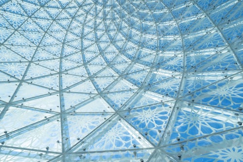 Preview: Construction architecture structure. Glass facade design