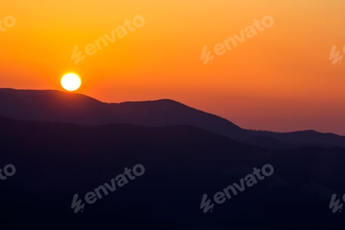 Preview: Beautiful sunset in mountains