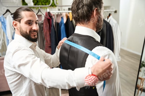 Preview: Tailor Measuring a Client in a Clothing Store