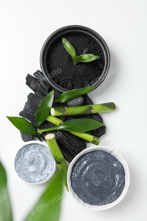 Preview: Concept of face and skin care - bamboo and charcoal