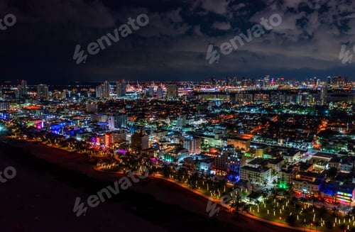 Preview: Miami Beach from Air at night