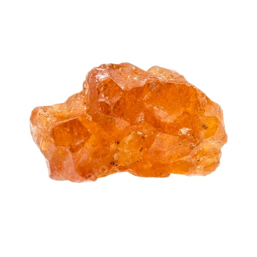 Preview: unpolished hessonite grossular crystal isolated