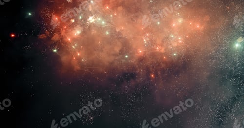 Preview: Firework. Celebratory bright firework in a night sky