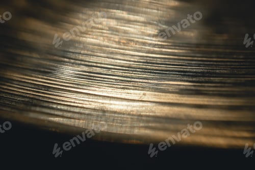 Preview: Close up of hi hat surface, drum cymbal close-up.