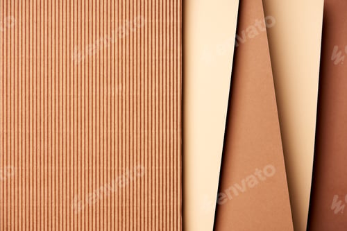 Preview: Paper sheets in beige and brown tones background
