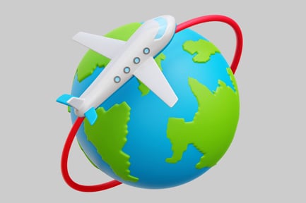 Preview: Airplane Flying Around Earth Illustration