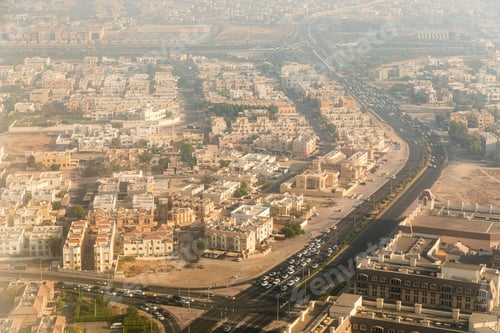 Preview: Aerial view of Dubai city suburb