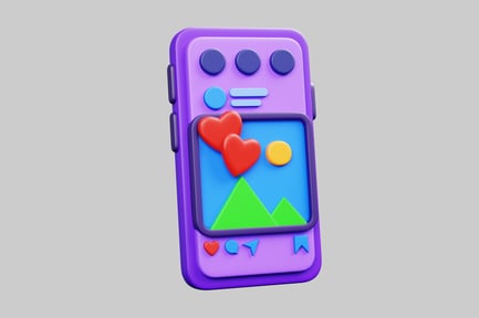 Preview: Cartoon phone social media post