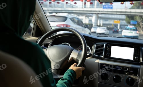 Preview: People driving car on city road