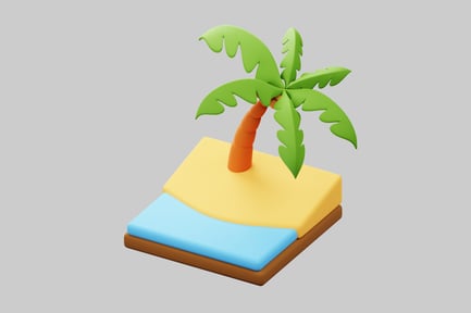 Preview: Simple tropical island palm tree