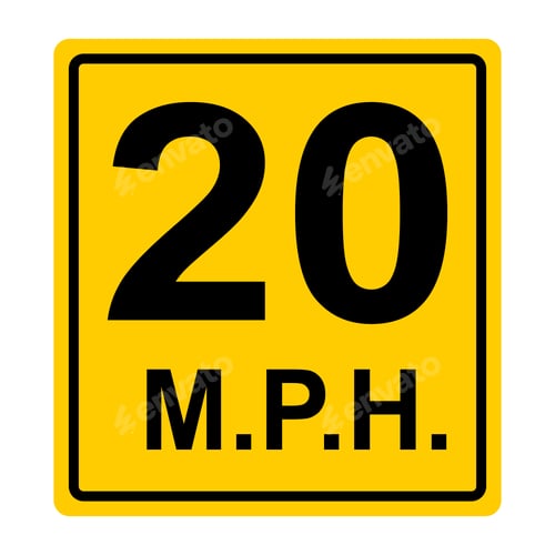 Preview: Road sign ADVISORY SPEED 20 on white background, illustration