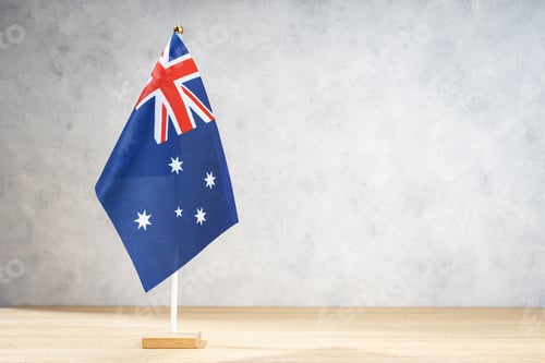 Preview: Australian table flag on white textured wall