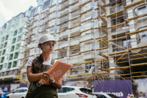 Preview: Woman construction engineer. Woman construction Engineer concept