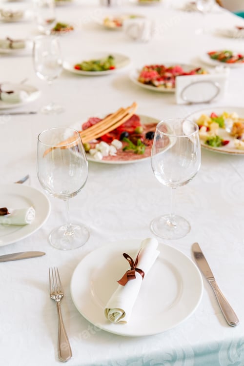 Preview: Elegant dining setup for a special occasion with assorted dishes on display