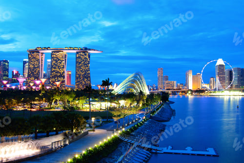 Preview: Singapore Skyline At Night