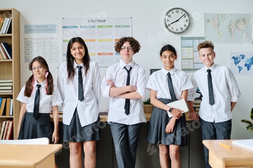 Preview: School children standing in the classroom