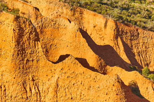 Preview: Badlands at dawn. Eroded landscape. Las Carcavas, Guadalajara. Spain