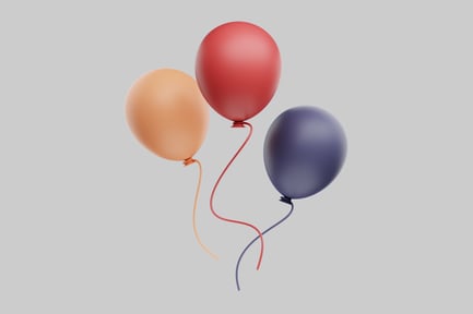 Visualização: Conjunto de balões pastel flutuantes