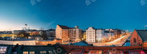 Preview: Helsinki, Finland. Panoramic View Of Helsinki Cathedral, Pohjois