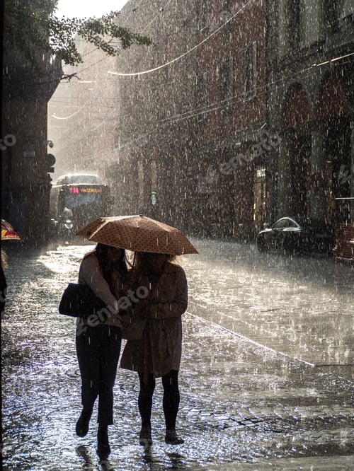 Preview: Seeking shelter during a sudden storm in the city