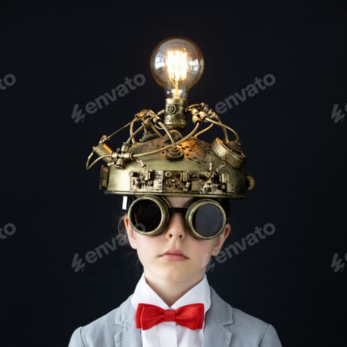 Preview: Child with toy virtual reality headset