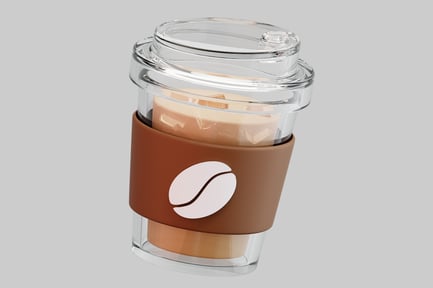 Preview: 3D Stylized Transparent Iced Coffee Cup