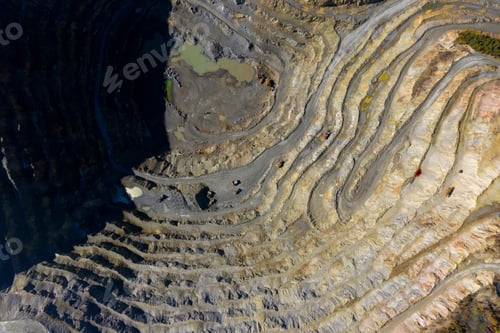 Preview: Aerial view of Rosia Poieni open pit copper mine, Romania