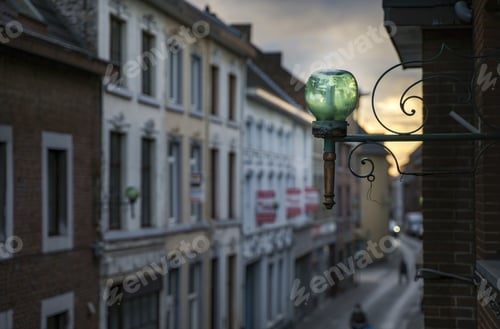 Preview: Selective focus shot of street light and buildings