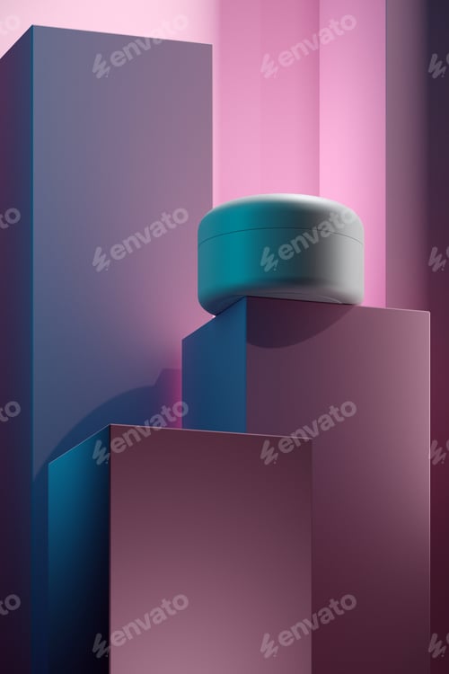 Preview: Design of natural cosmetic cream, serum, skincare blank bottle packaging. bio organic product