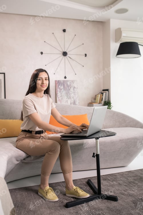 Preview: Happy young female home office manager