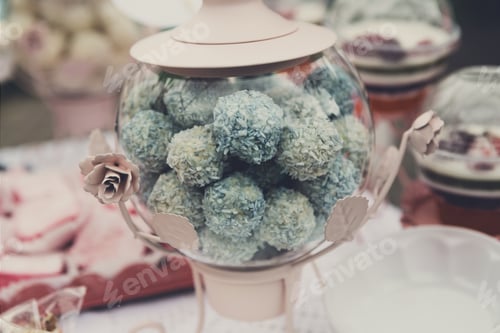 Preview: Coconut candies, cookies or cakes closeup