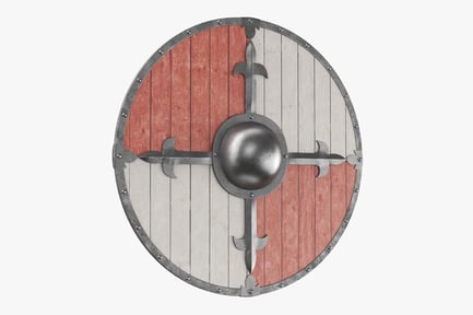 Visualização: Escudo Viking Buckler com design cruzado