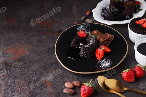 Preview: Chocolate fondant, concept of delicious sweet food