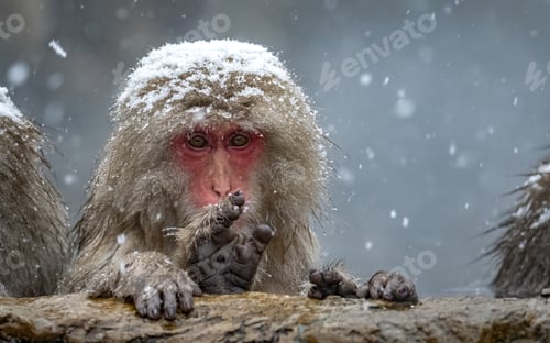 Preview: Japanese macaque in Jigokudani (Hell's Valley), Japan.