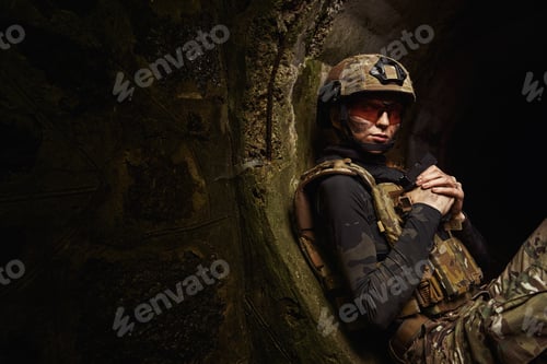 Preview: Female person holding hand firearms for shooting