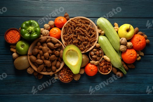 Preview: Concept of grocery, composition with different food