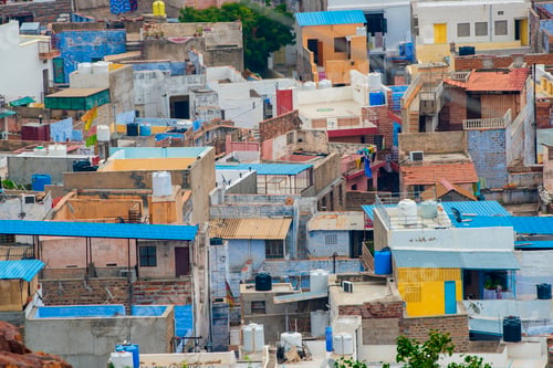 Preview: Aerial view of Jodhpur Blue City. Jodphur, Rajasthan, India