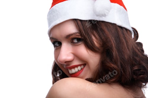 Preview: Woman Posing with a Christmas Hat