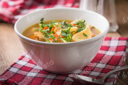 Preview: Mushroom soup with parsley.