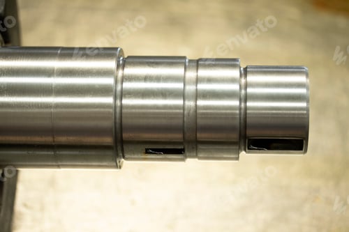 Preview: Newly fabricated steel crankshaft. The main part of internal combustion engines.