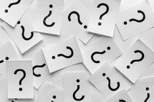 Preview: Background texture of printed question marks