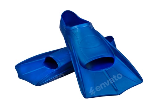 Preview: Fins are isolated on a white background. Flippers. Open toe and closed heel for professional