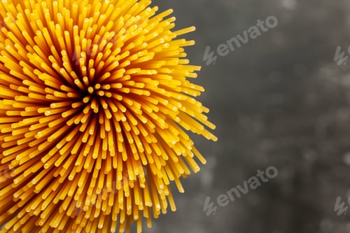 Preview: top view long italian pasta raw on the dark-grey background food color photo meal dough cuisine